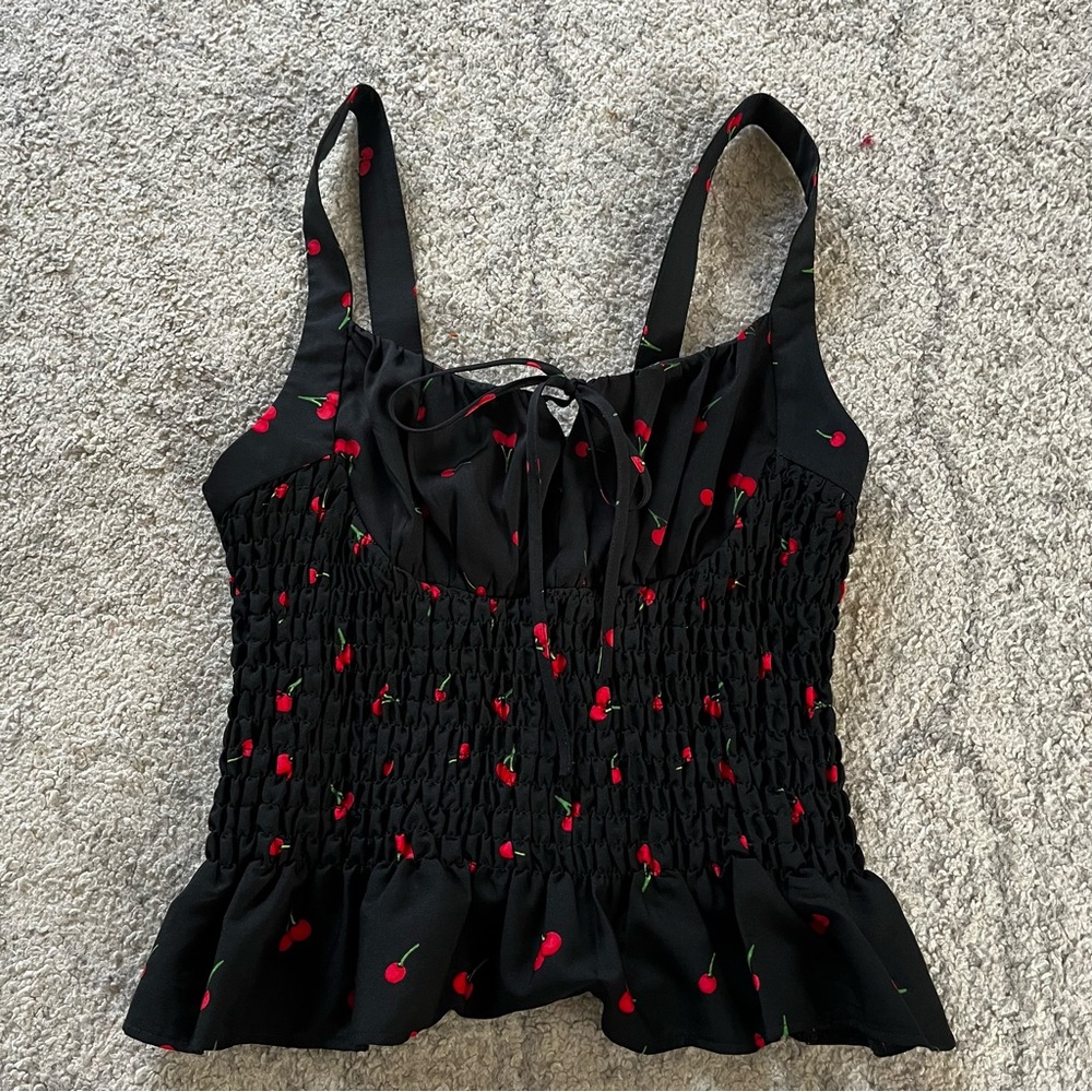 Top Shop Cherry Print Women's Top